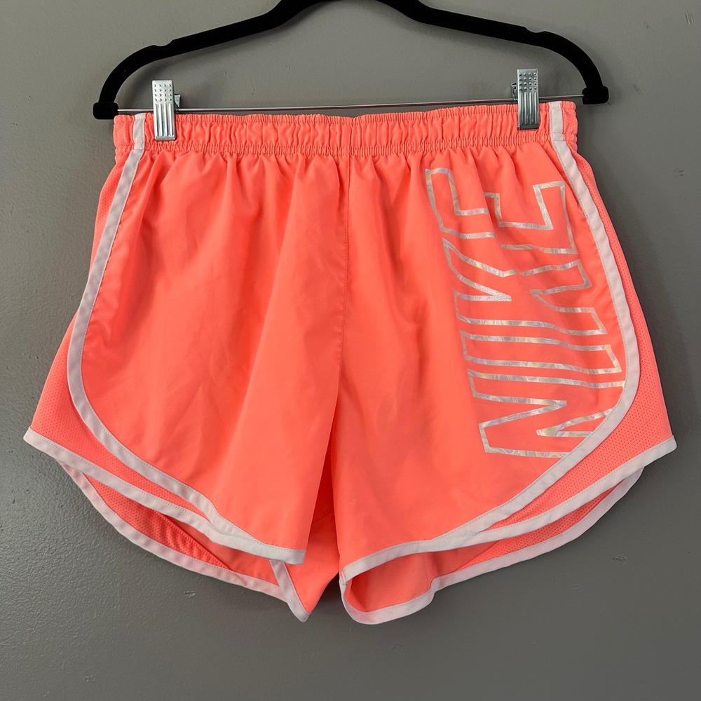 Nike Coral Orange Lined Athletic‎ Shorts Large